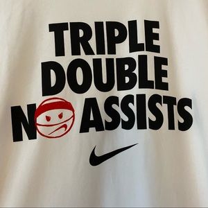triple double no assists nike shirt